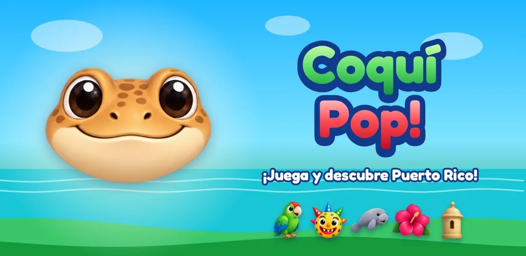 The tan-brown coquí mascot with Puerto Rican characters.