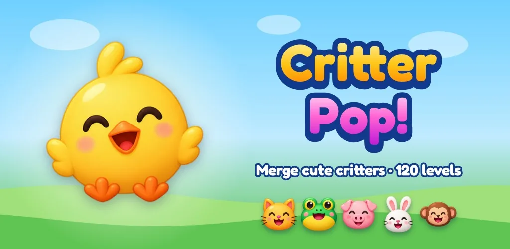 A smiling yellow chick with the colorful Critter Pop cast.